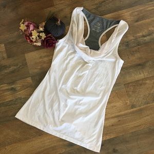 MPG White Tank w/ Cowl Neck Small